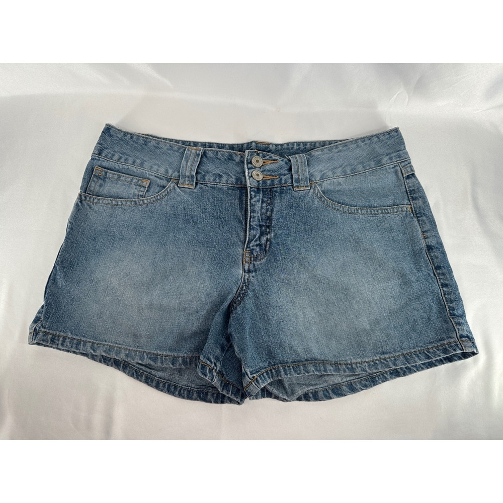 Unionbay Denim Shorts Womens 11 Blue Medium Wash Low Rise Double Button Cotton